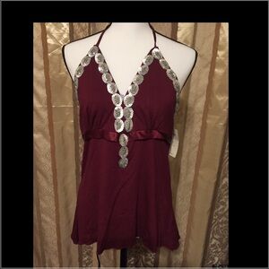 C’est la vie Sequined halter top